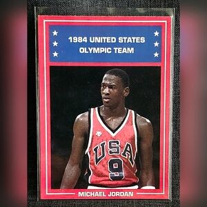1984 Star Company USA Olympic Team MICHAEL JORDAN Red Border Card -- RARE!!